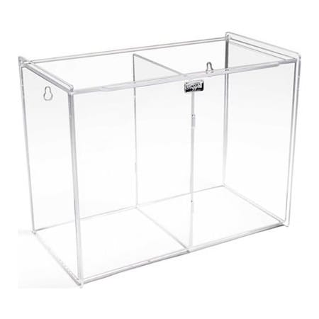 Trippnt Double Face Mask Dispenser, Safety Apparel Holder, Acrylic, Clear, 12inW x 9inH x 6inD 50778